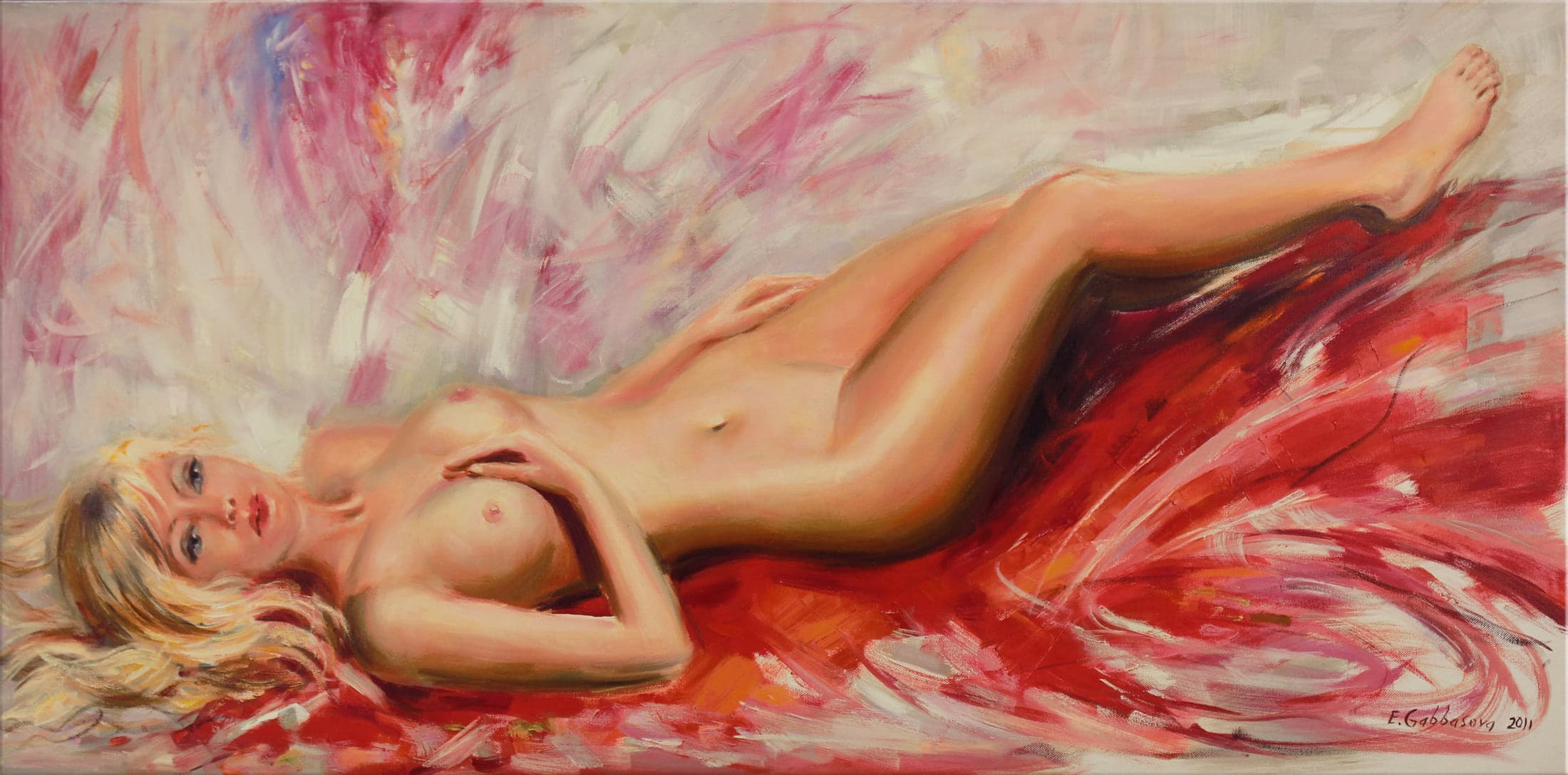 Lady On The Red Sofa by Elena Gabbasova