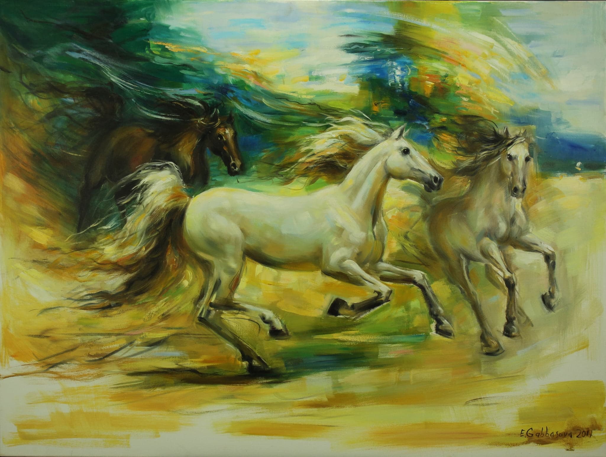 White Horses by Elena Gabbasova