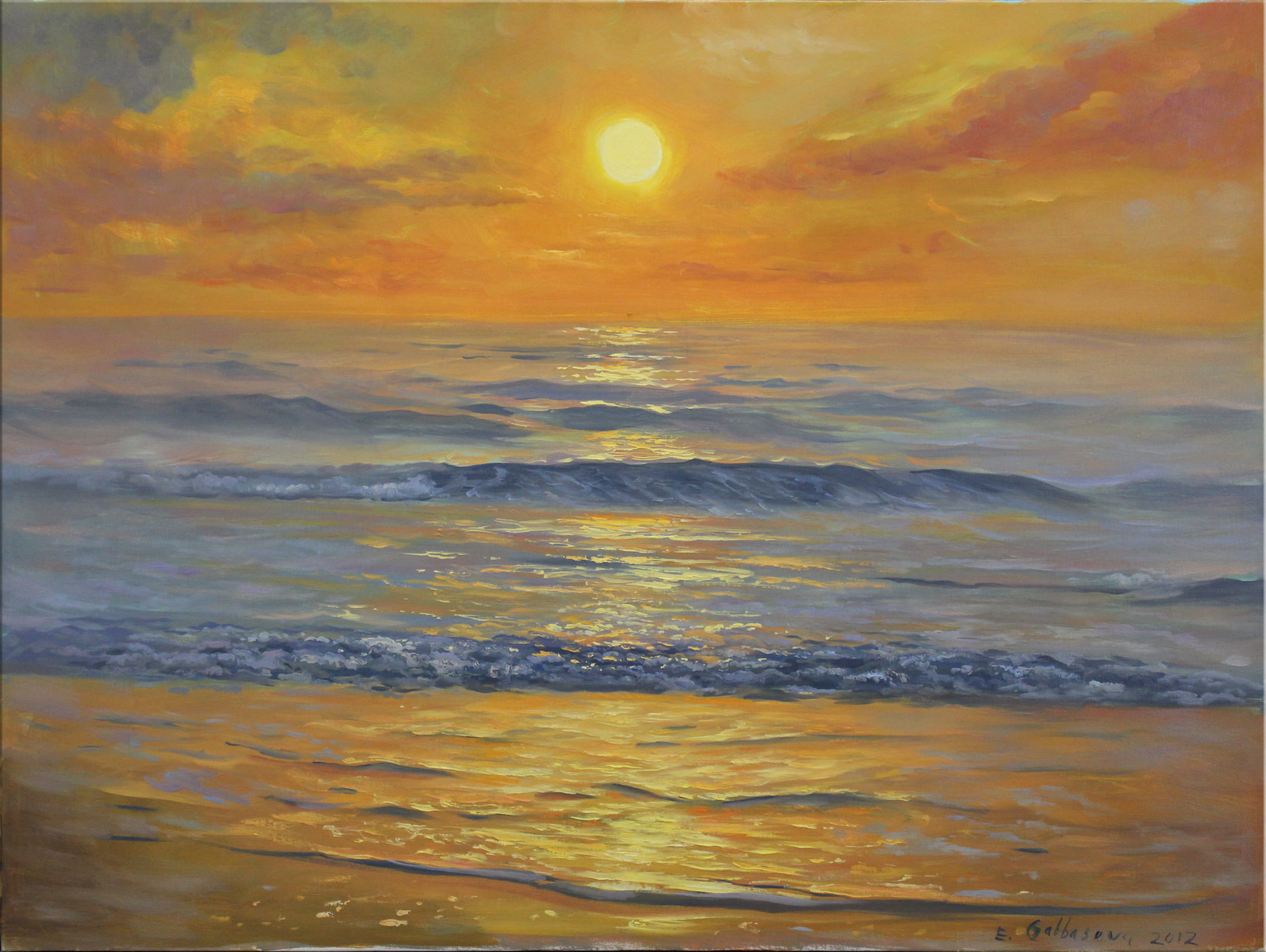 Blue waves in Naples artwork